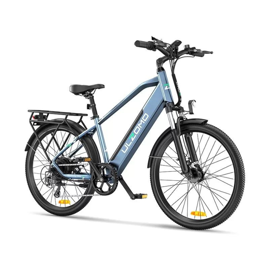 Bicicleta electrica Ulzomo Metro 26 E-bike, 250W, 36V 17Ah, autonomie 100km, viteza maxima 25km/h, 26" , Blue