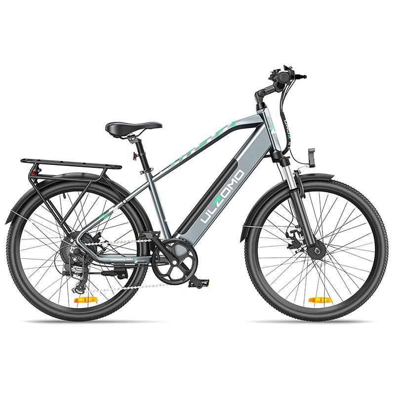 Bicicleta electrica Ulzomo Metro 26 E-bike, 250W, 36V 17Ah, autonomie 100km, viteza maxima 25km/h, 26" (Gray)