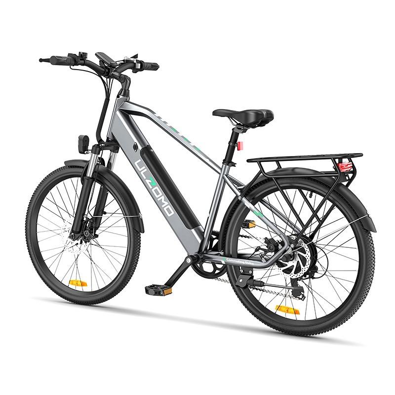 Bicicleta electrica Ulzomo Metro 26 E-bike, 250W, 36V 17Ah, autonomie 100km, viteza maxima 25km/h, 26" (Gray)