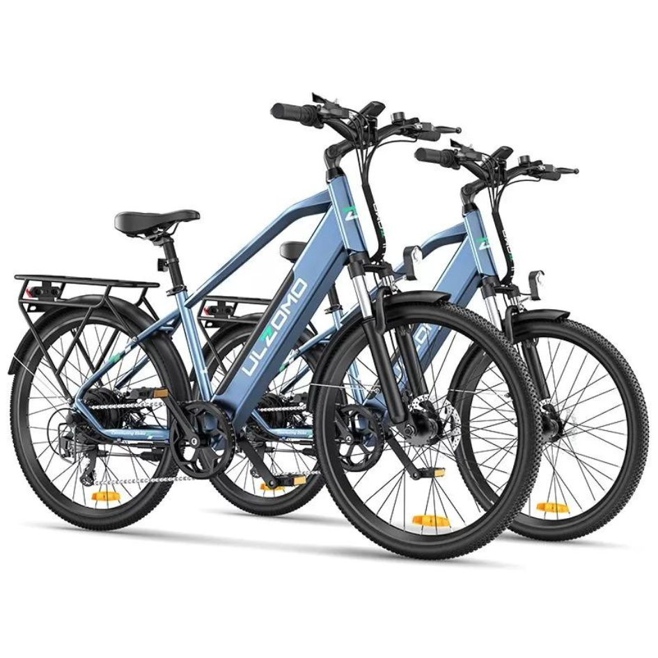 Bicicleta electrica Ulzomo Metro 26 E-bike, 250W, 36V 17Ah, autonomie 100km, viteza maxima 25km/h, 26" , Blue