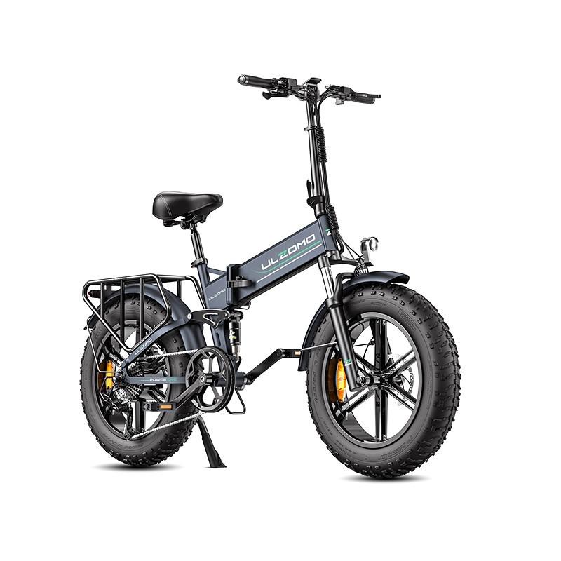 Bicicleta electrica pliabila Ulzomo Dunes 20 E-bike, 750W, 48V 16Ah, autonomie 120km, viteza maxima 40km/h, 20" (Gray)