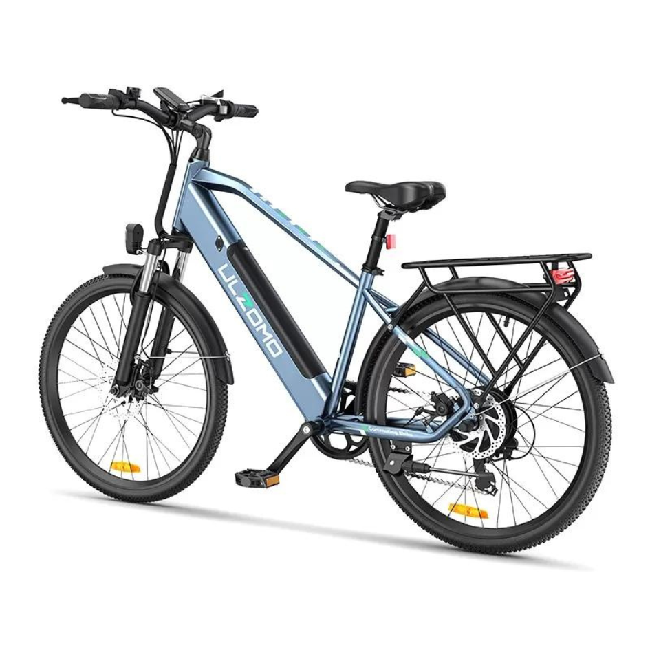 Bicicleta electrica Ulzomo Metro 26 E-bike, 250W, 36V 17Ah, autonomie 100km, viteza maxima 25km/h, 26" , Blue