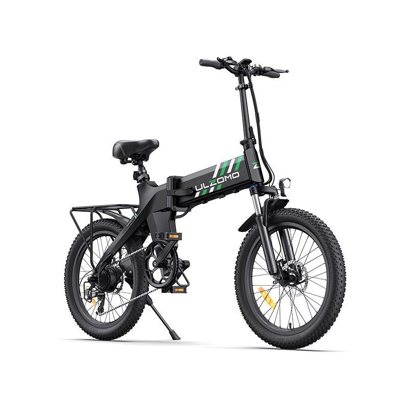 Bicicleta electrica pliabila Ulzomo Ridge 20 E-bike, 250W, 36V 15.6Ah, autonomie 60km, viteza maxima 25km/h, 20'' (Black)