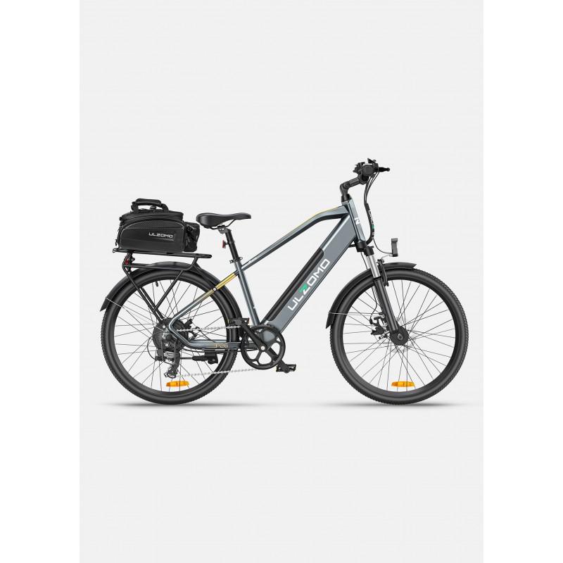 Bicicleta electrica Ulzomo Metro 26 E-bike, 250W, 36V 17Ah, autonomie 100km, viteza maxima 25km/h, 26" (Gray)