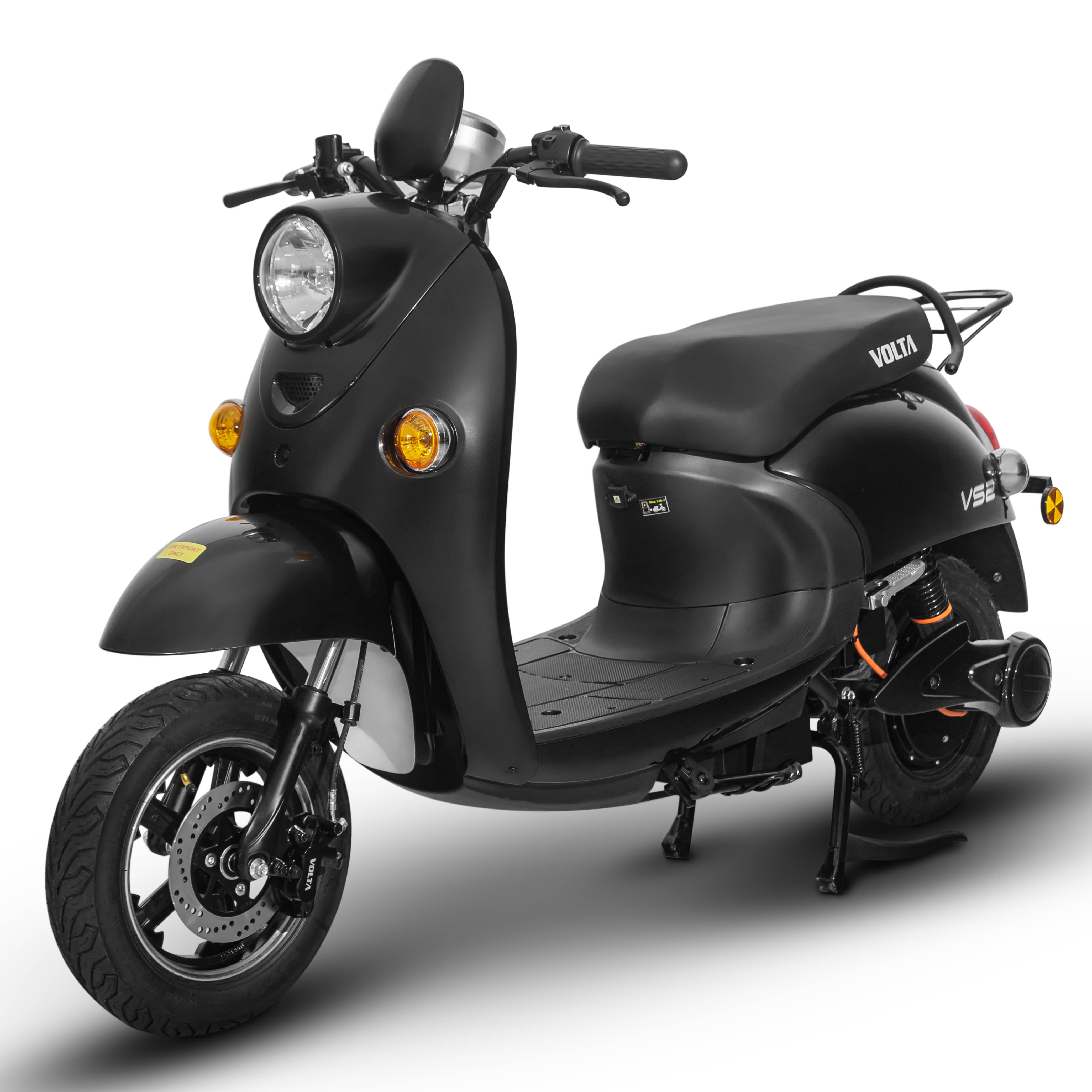 Scuter Electric, Volta S2, fara permis, 2000 W, viteza maxima 25 km pe ora, autonomie pana la 60 km, Negru