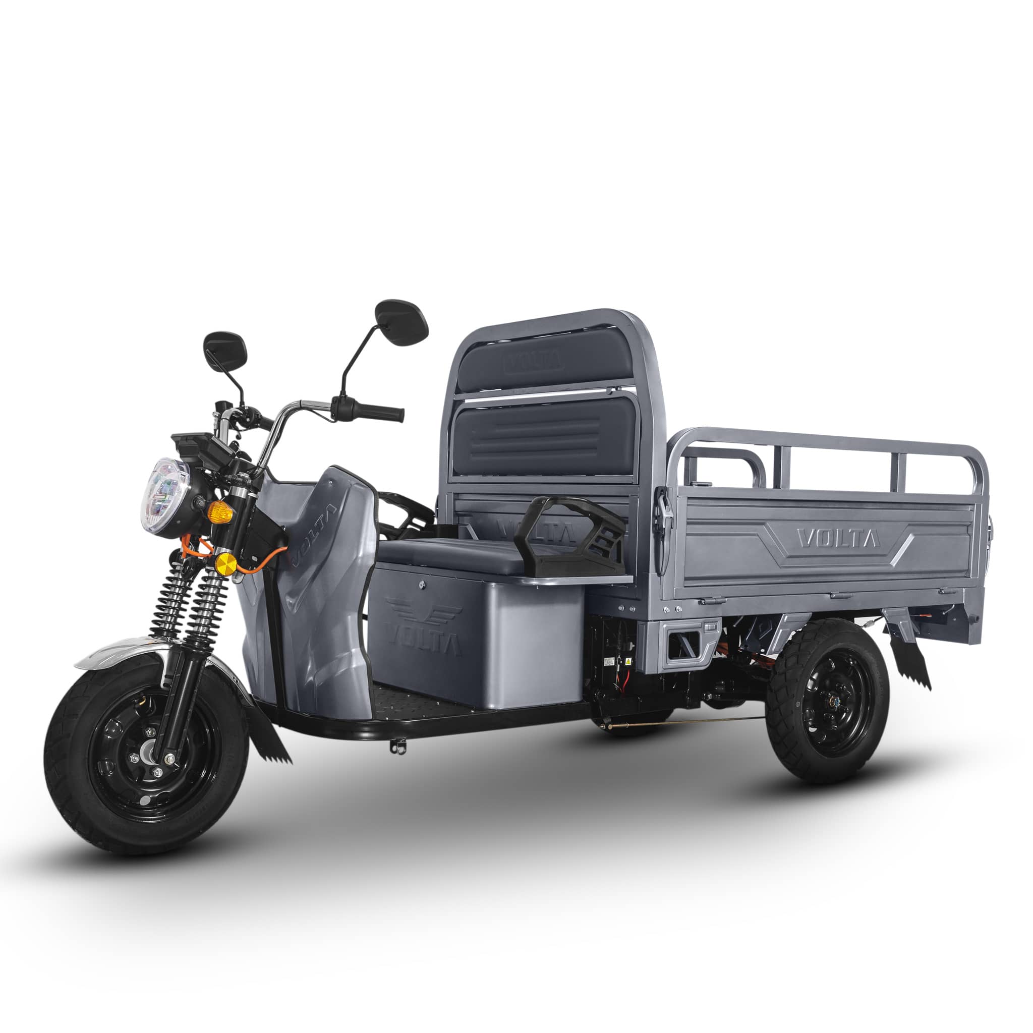 Triciclu Electric, 3900W, Voltarom Hercules, Tuk Tuk, FARA Permis, Motor 72V, 120Ah, pana la 120km autonomie, Gri